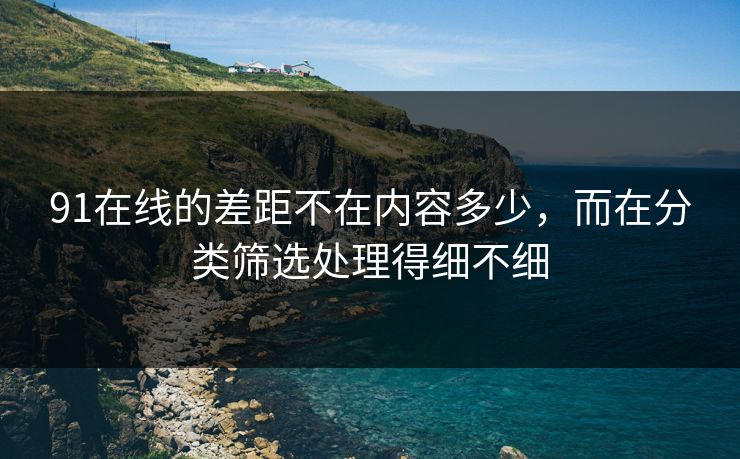 91在线的差距不在内容多少，而在分类筛选处理得细不细